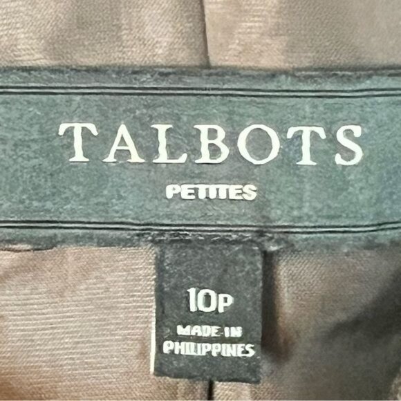 Talbots Woman's Brown Tweed Blazer Suede Trim details Jacket Size 10 Petite - Picture 8 of 11